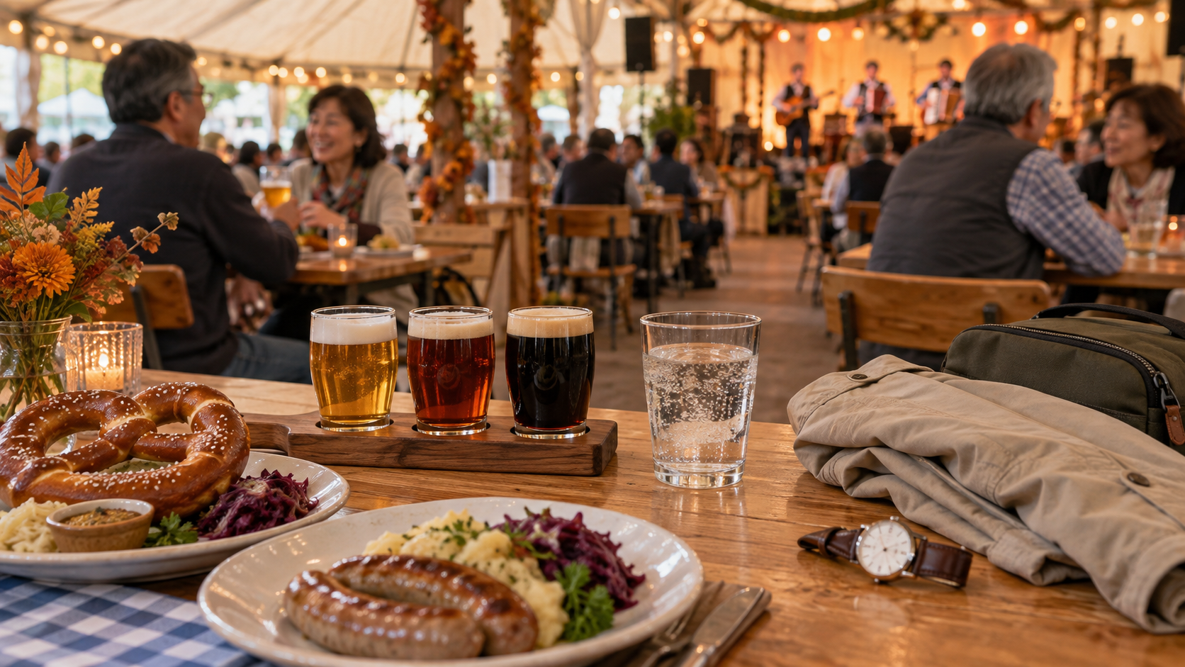 飲み比べセットと水を用意して無理なく楽しむ50代のビールイベント