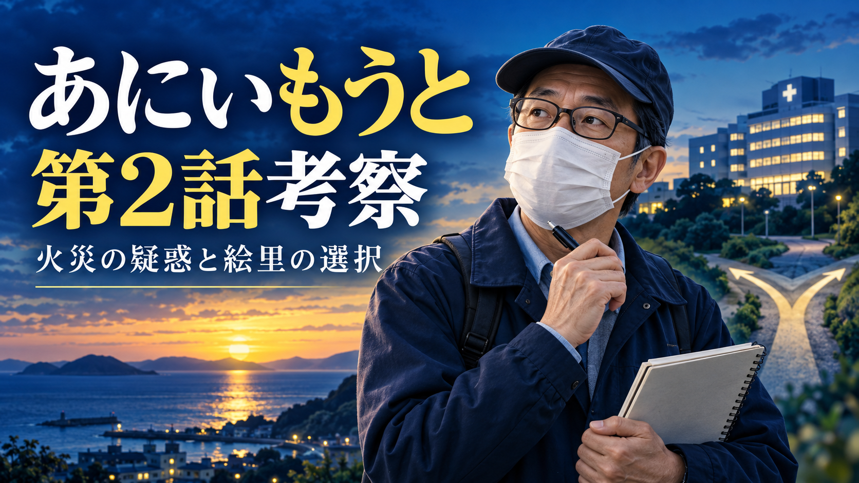 あにいもうと第2話考察。火災の疑惑と絵里の選択を考える研究員のイメージ