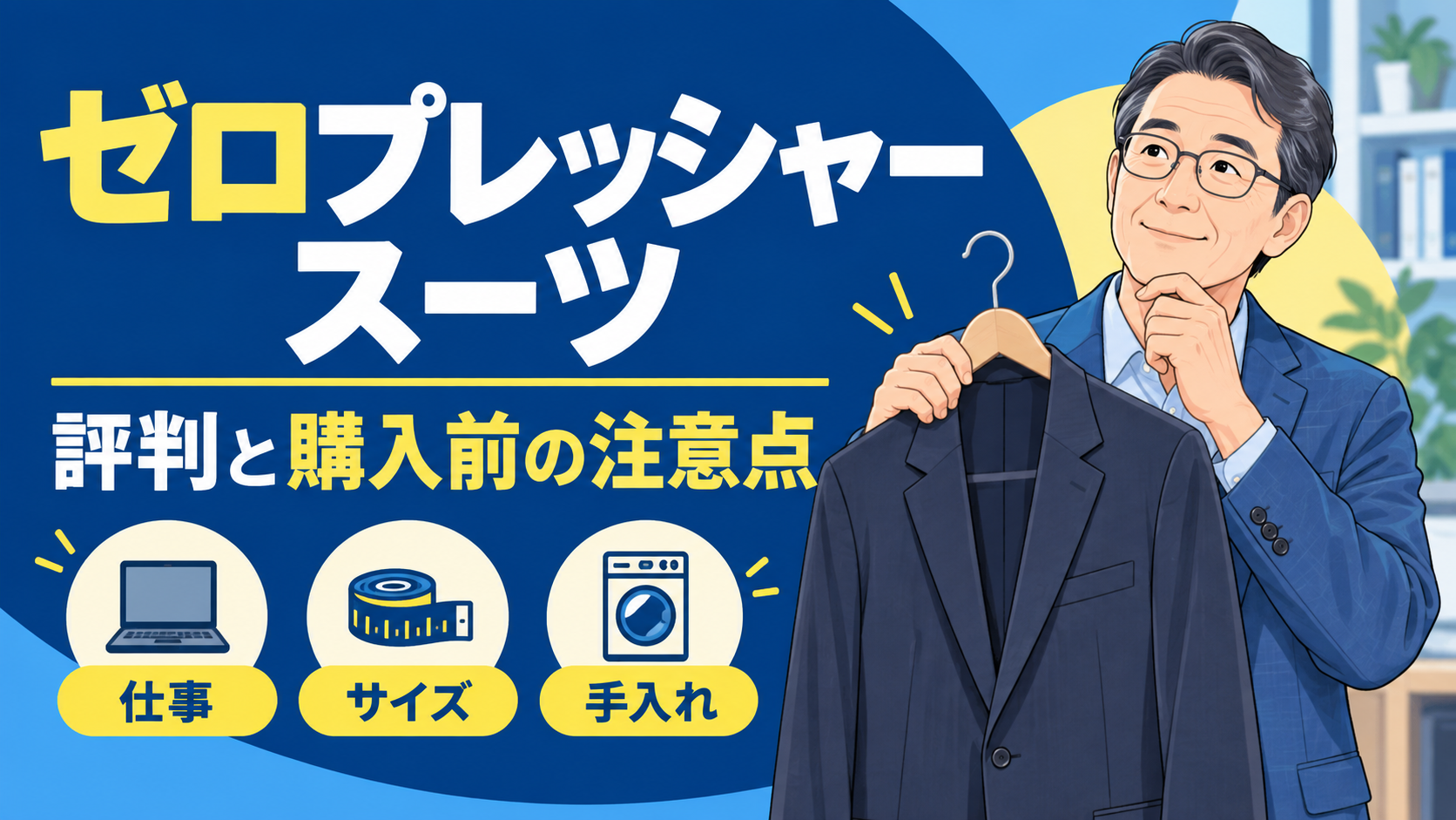 ゼロプレッシャースーツの評判と購入前の注意点を考える研究員のイメージイラスト